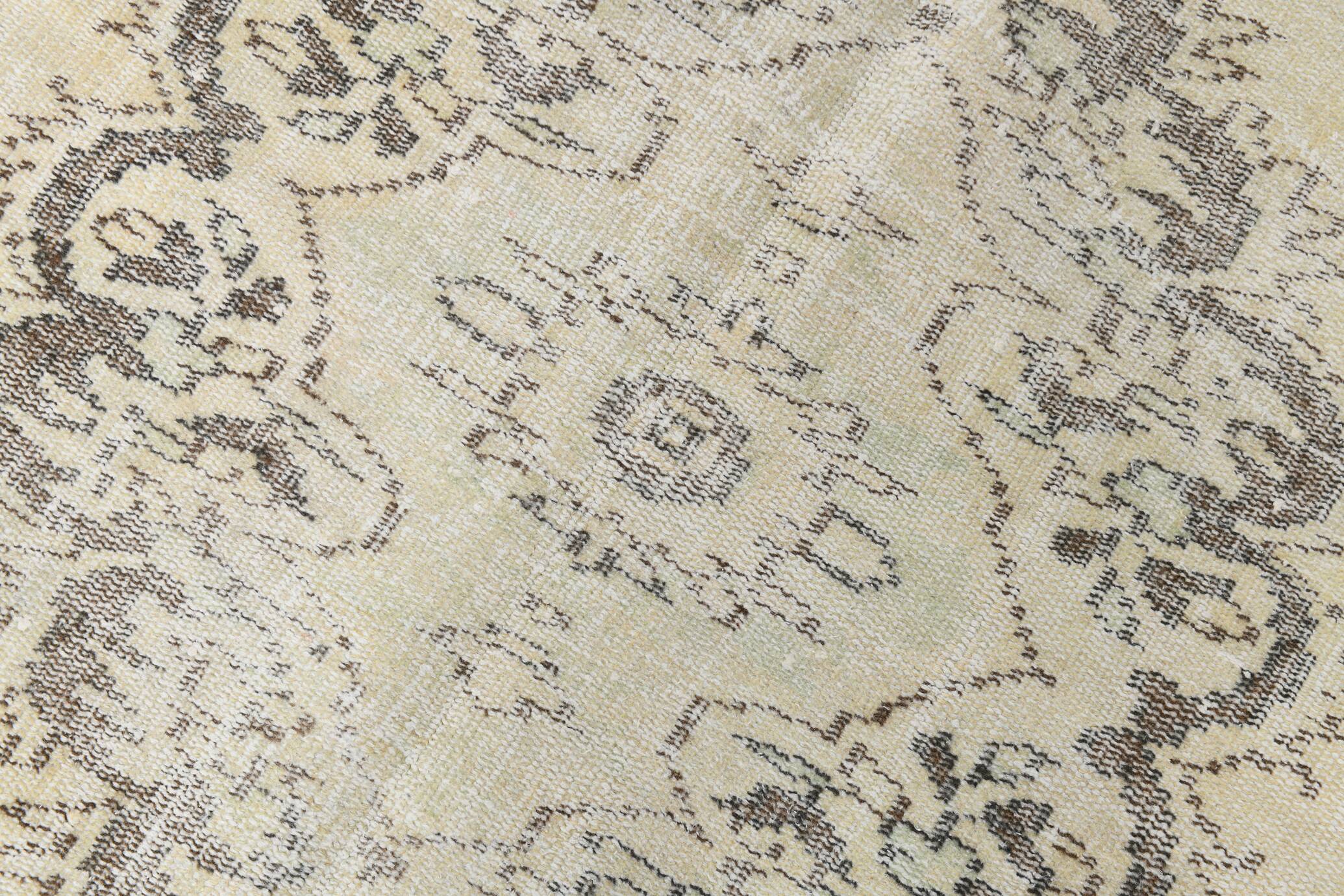 Light Yellow & Brown Vintage Rug, 164x266Cm
