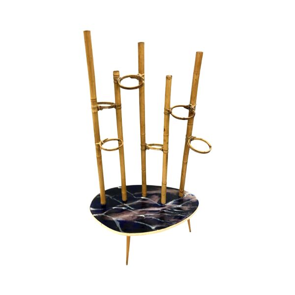 Support de plante Mid-Century Modern – Europe, années 1960-1970, bambou et artistique