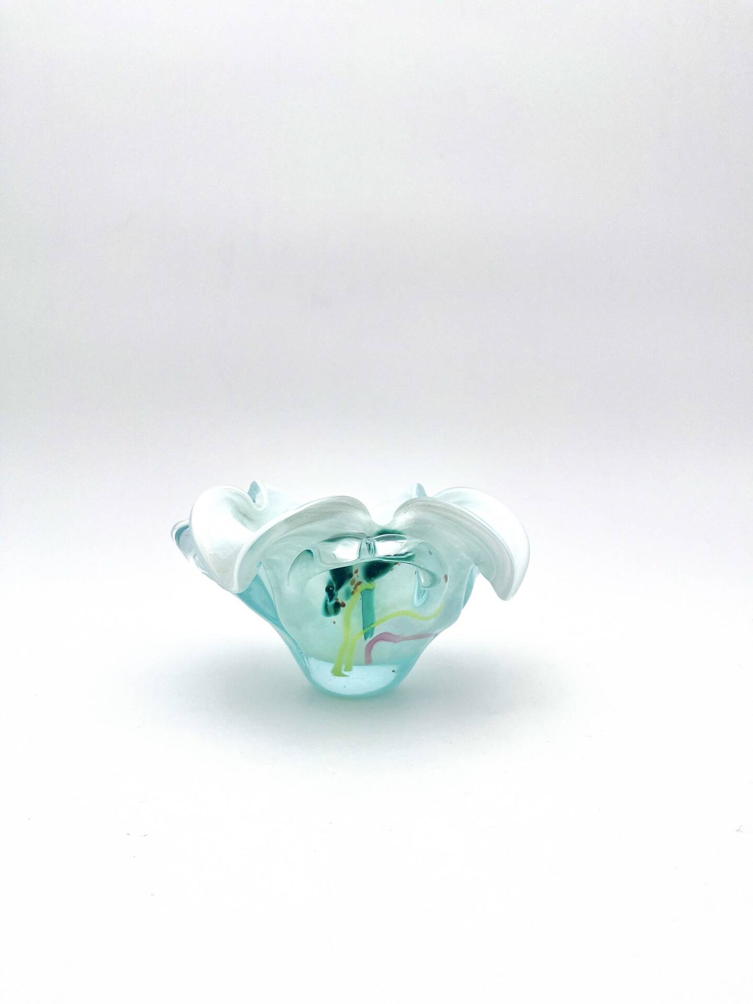 Coupe Studio Glass signée Lubomir Hora Verre Soufflé Polychrome 80s