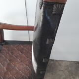 Spain truncated chair solid wood scuplté and leather