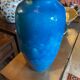 Raoul lachenal ceramic vase with egyptian blue cracked glaze with french baluster