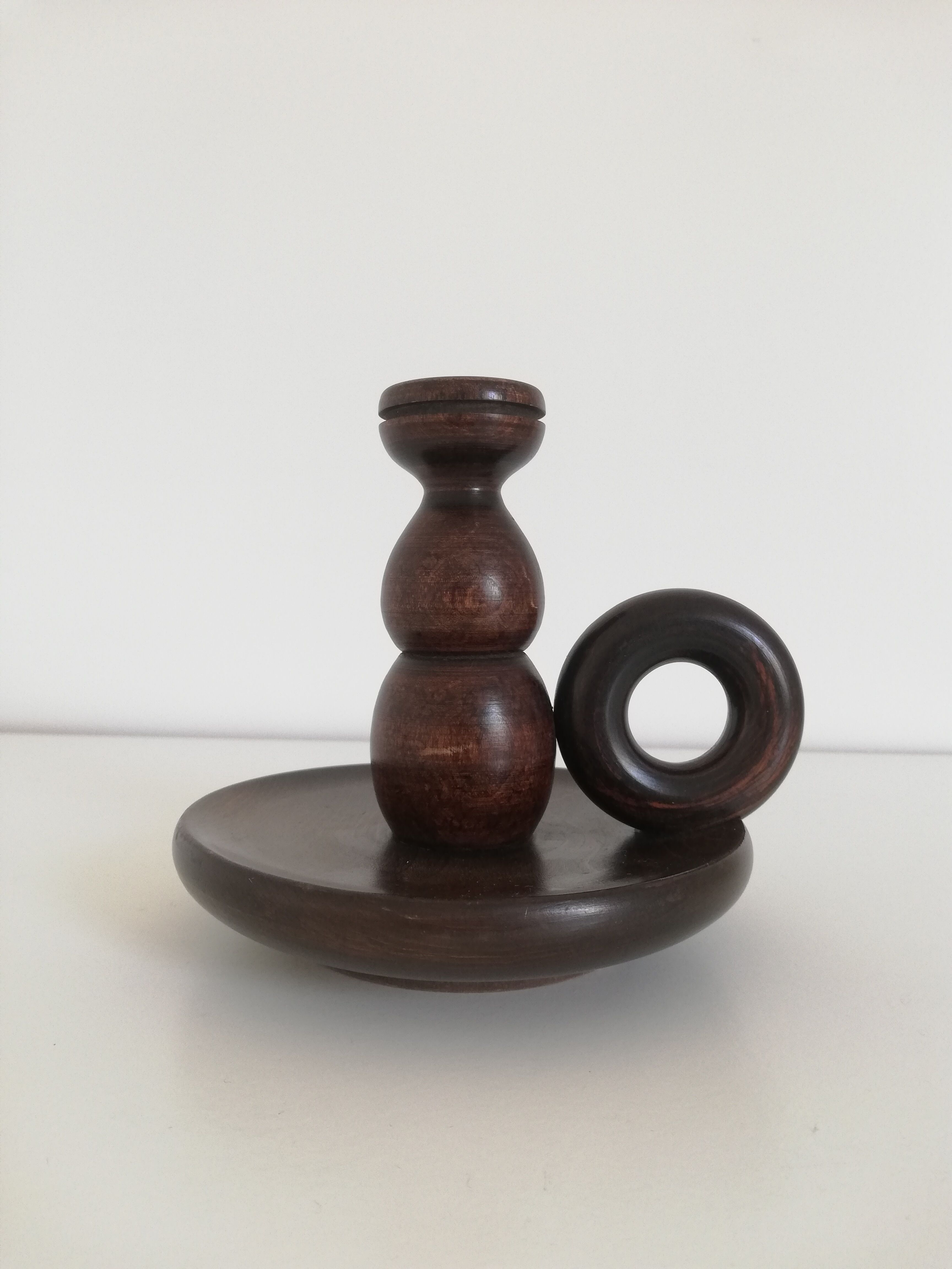 Vintage wooden bedroom candle holder