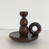 Vintage wooden bedroom candle holder