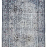 Handmade bohemian turkish 1980s 168 cm x 284 cm grey carpet