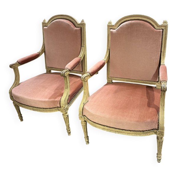 Paire de fauteuils cabriolet Louis XVI — Beyit