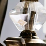 Floor lamp in bronze and crystal Sabino 1930