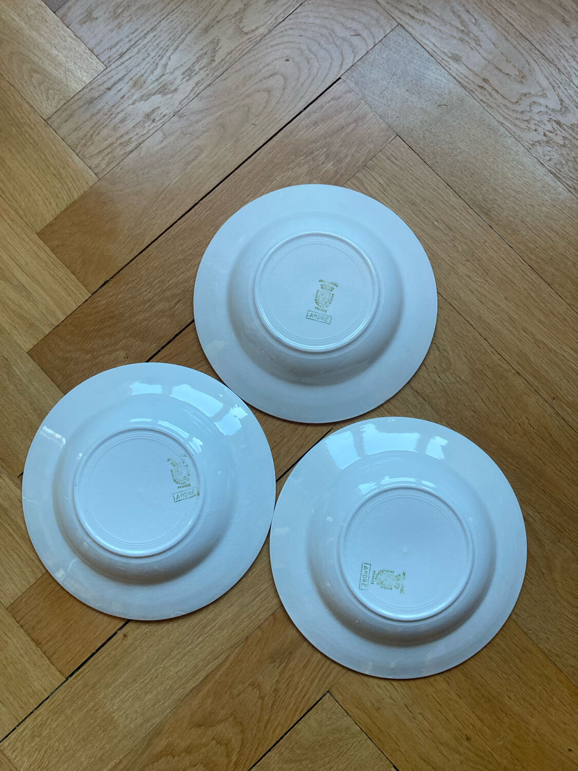 Deep plates André Sarreguemines Digoin blue flowers