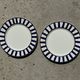 Set of 2 blue striped plates Ceramica Quadrifoglio Italy