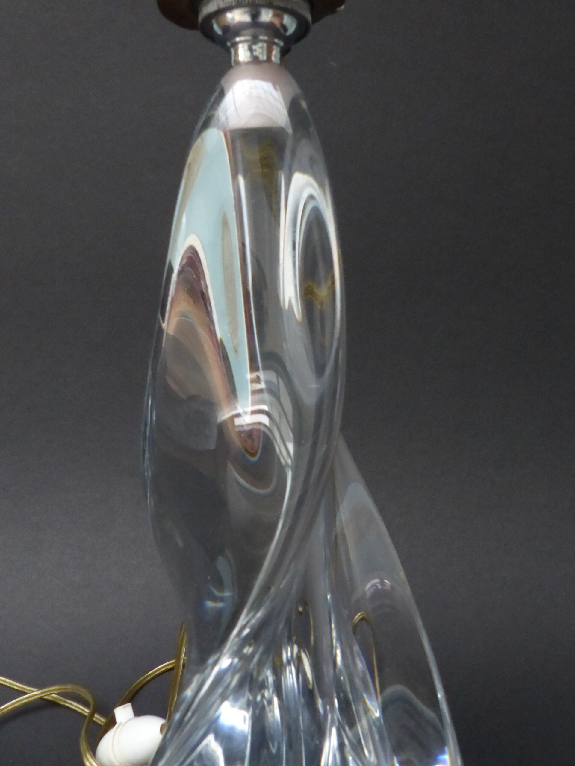 Large lamp foot 70s, crystal of St Louis