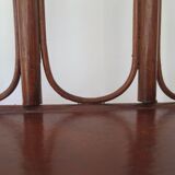 Vintage bookcase-5-level shelf-wood, bamboo and rattan-bentwood style-80s