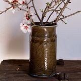 Vase enamelled unique piece signed