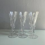 Set of 6 St Louis crystal flutes