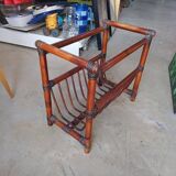 Vintage bamboo wicker magazine rack