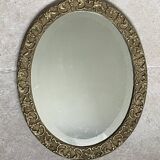 19th century beveled oval mirror