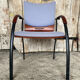 Vintage Armchair RONÉO Black Metal Legs + Dark Wood Shell + Vintage Fabric