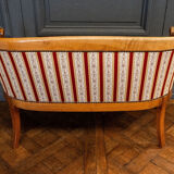 Blond mahogany sofa XXth décor gooseneck with butts