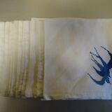 Lot de 8 serviettes brodées main  monogrammées