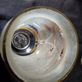 Ancien : paires de vase en verre pâte de verre peint