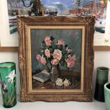 Still life bouquet of flowers oil painting