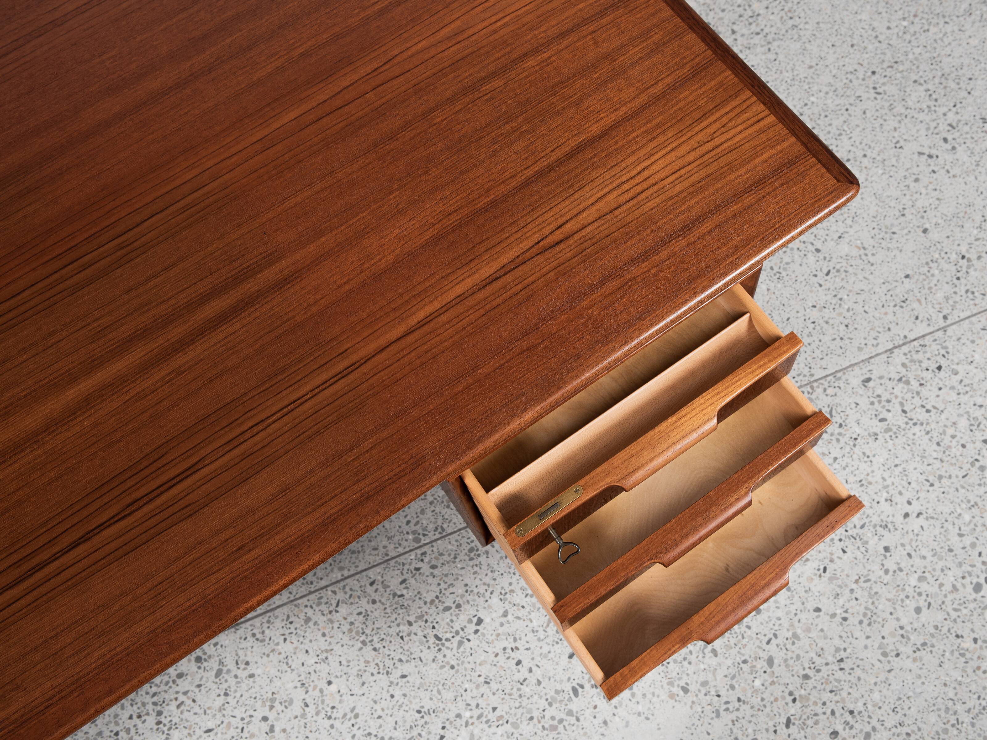 Midcentury Danish desk known Model 75 in teak by Omann Jun 1960s