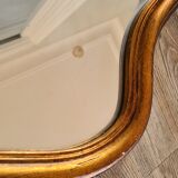 Ancien miroir doré rococo avec coquille, 61x38 cm