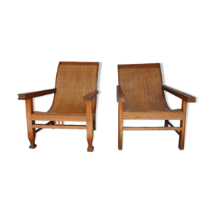 Fausse paire de fauteuils coloniaux