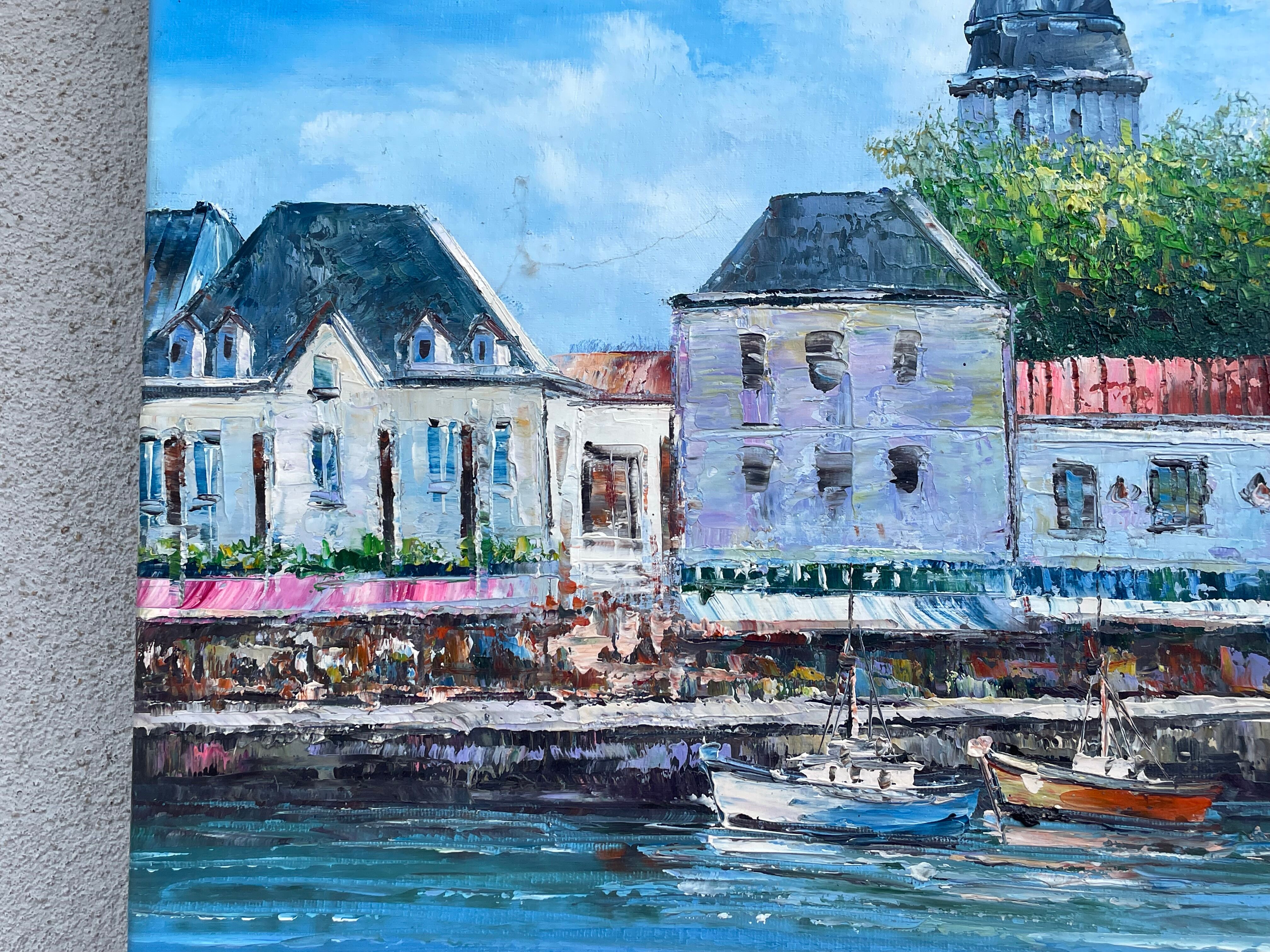 Marine, oil on canvas "les sables d'Olonne" signed Rossini