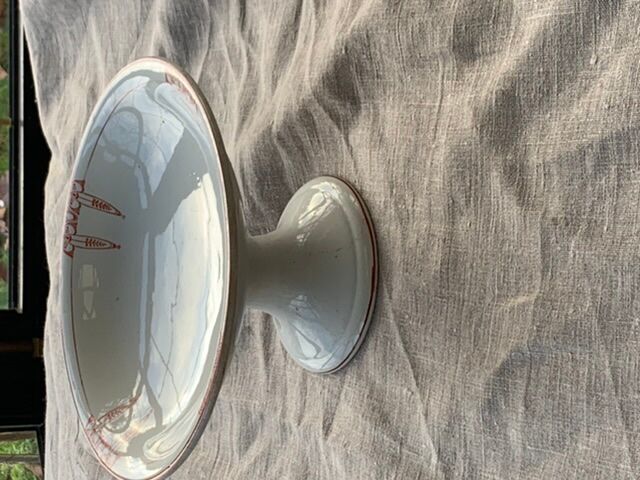 Compotier fruit cup in white art deco porcelain