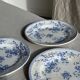 Set of 3 blue plates from Gien pottery, Fleurette model, D22.5.