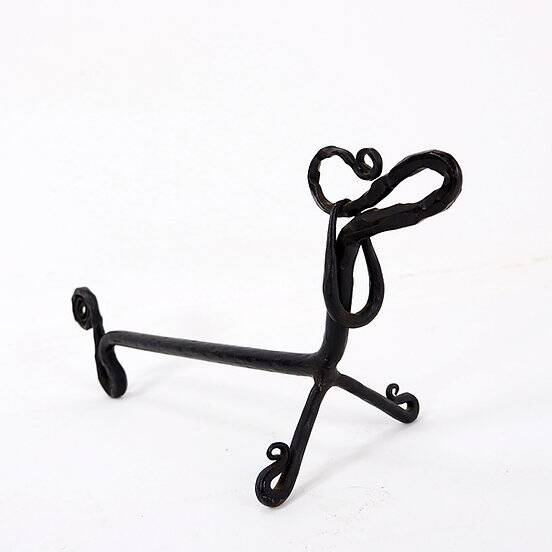 Pair of wrought iron dachshund andirons