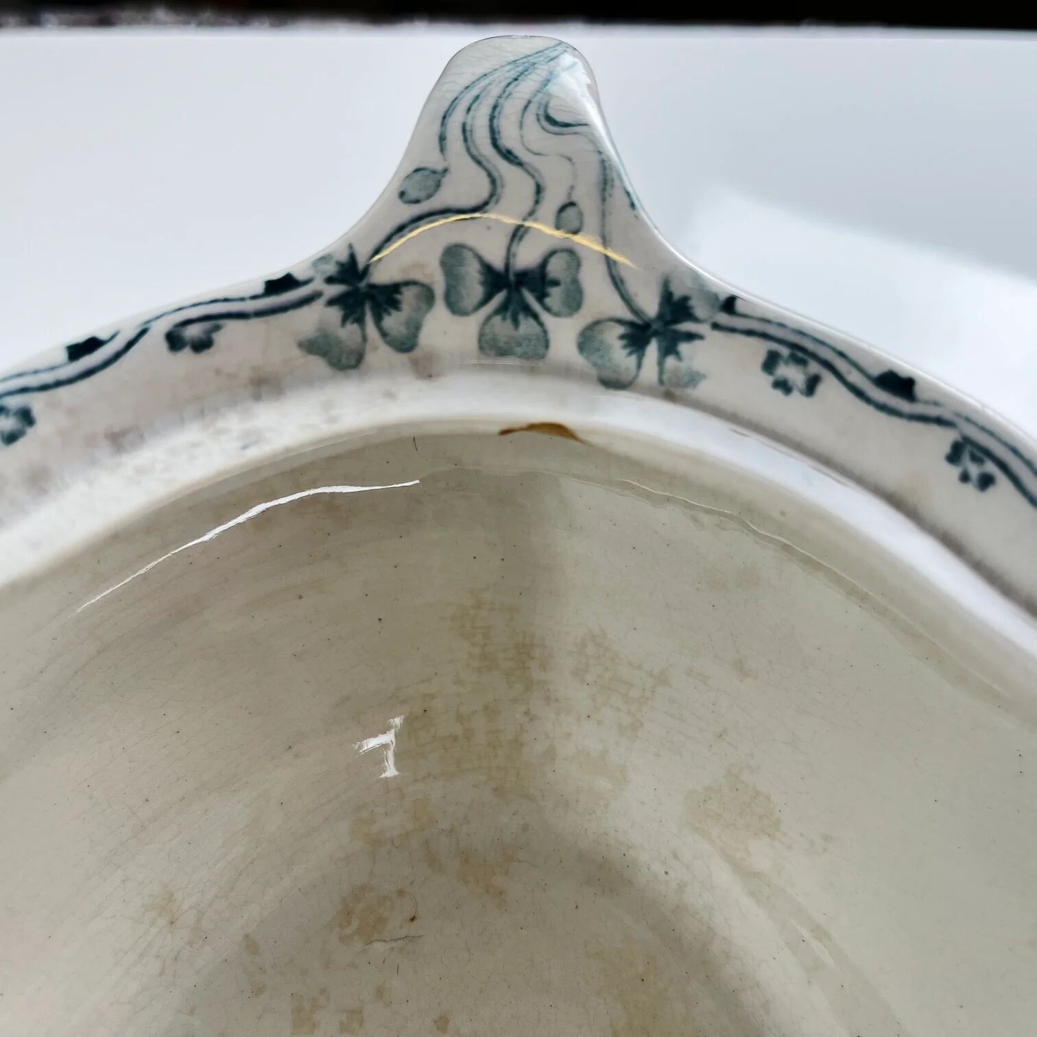 Vegetable dish Villeroy & Boch model "Clover - Klee", blue, 1890-1900