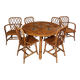 Round dining table Audoux Minet with 4 chairs and 2 armchairs.