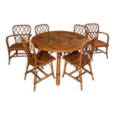 Table à manger ronde audoux minet 4 chaises et 2 fauteuils