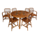 Round dining table Audoux Minet with 4 chairs and 2 armchairs.