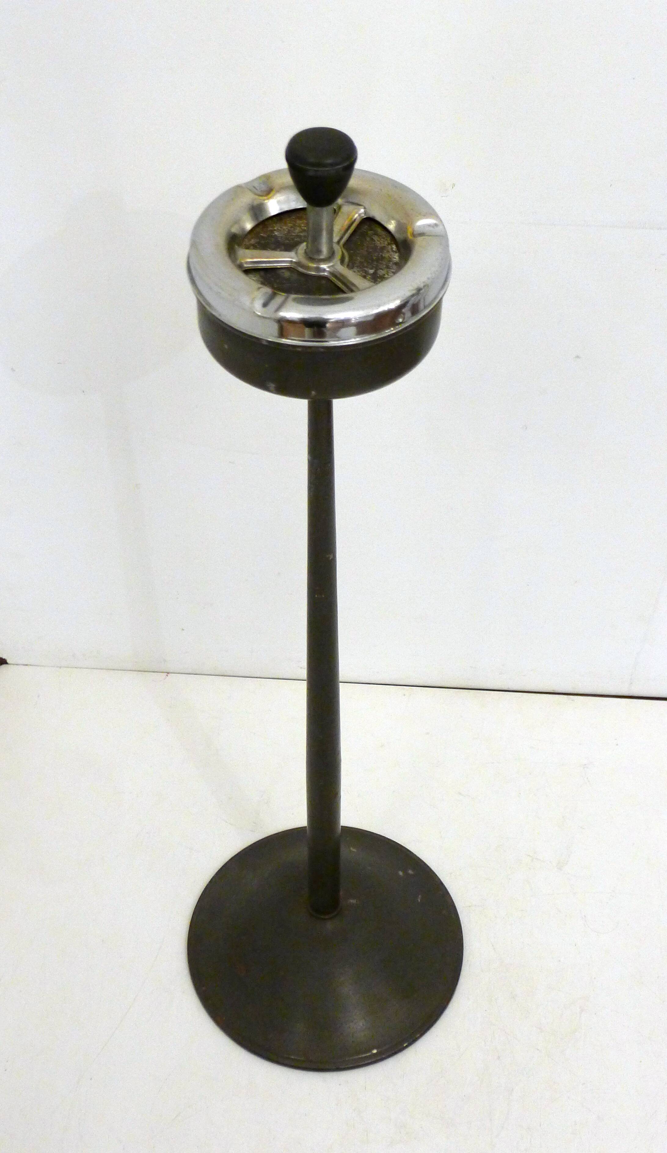 Mid-century metal floor ashtray