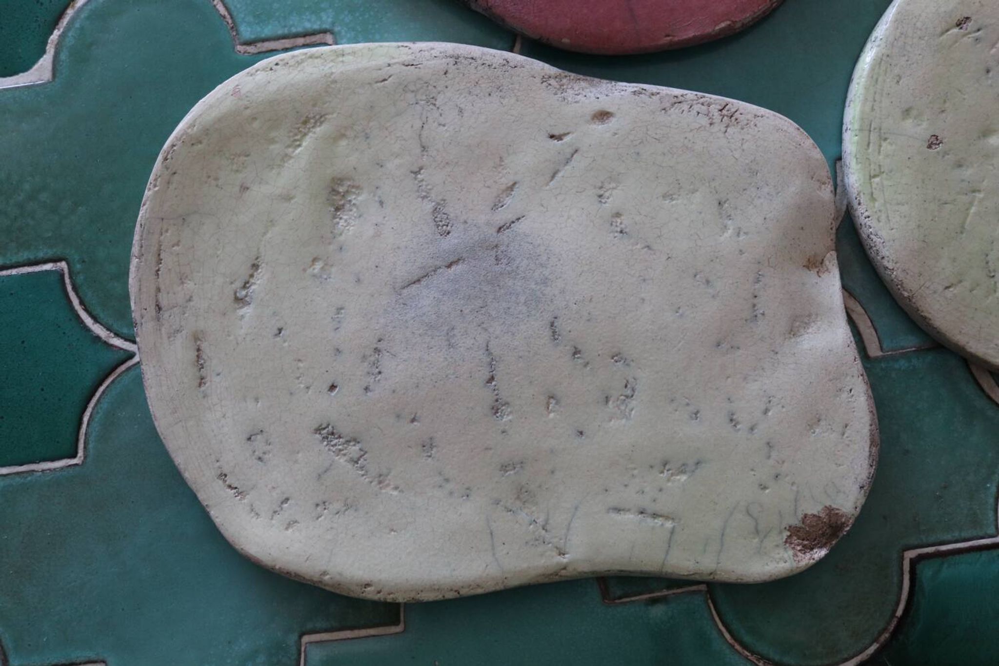 Set of 3 handmade raku ceramic trivets.