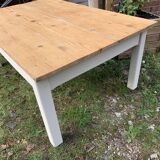 Country farmhouse coffee table raw white wood