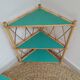 Rattan shelf 3 floors restyled green vintage jungle