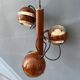 Brown vintage space age pendant lamp with three eyeball shades