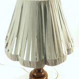 Large turned wooden base lamp
