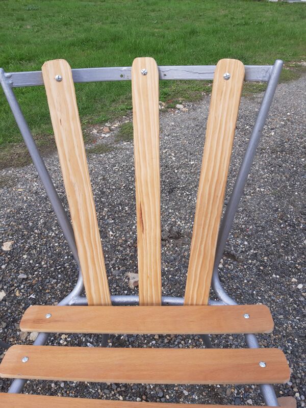 Lot de 4 chaises de bistrot fer et bois