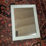 Mirror, wood, old, white patina