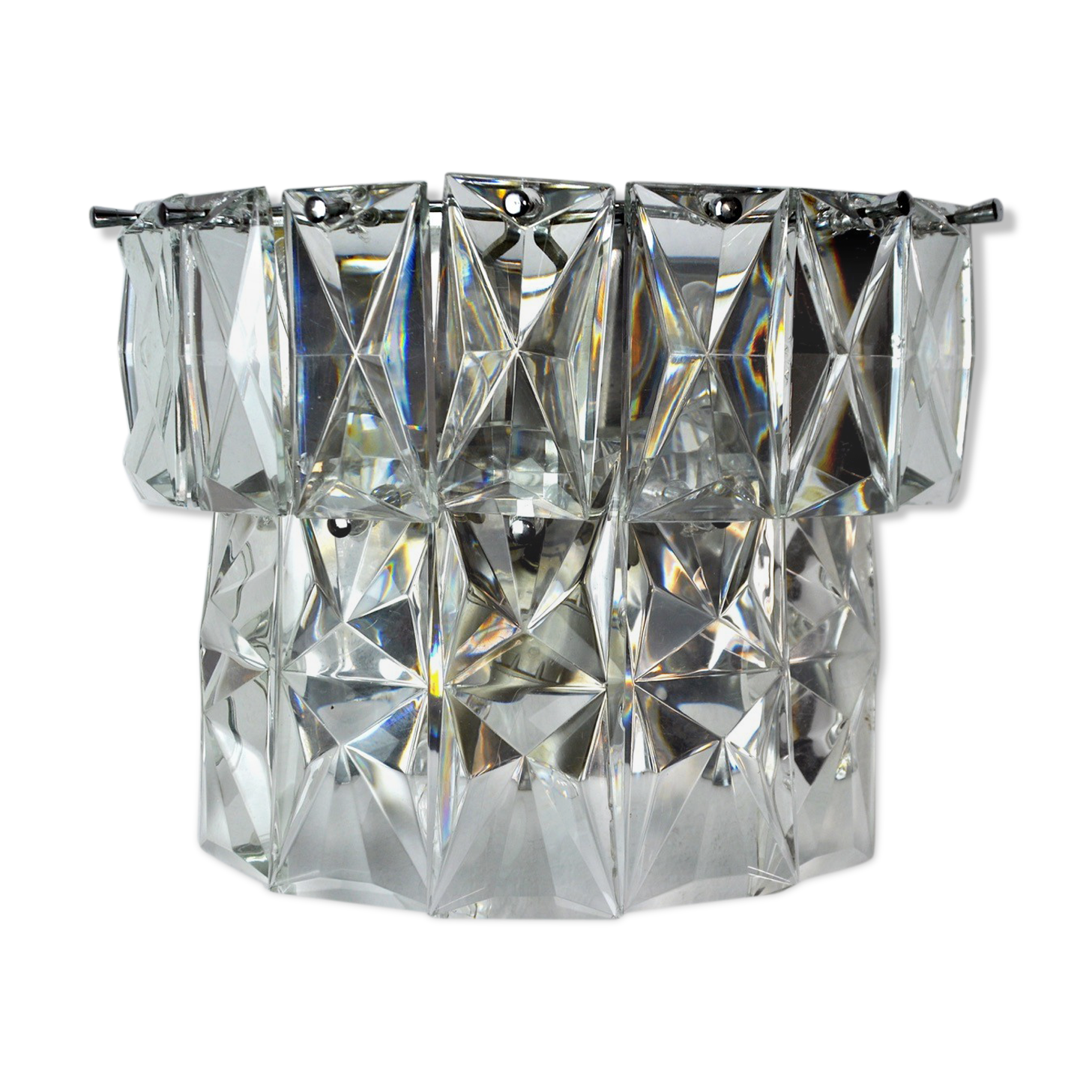 Regency wall lamp by Kinkeldey, 2 levels glass, Germany, 1970