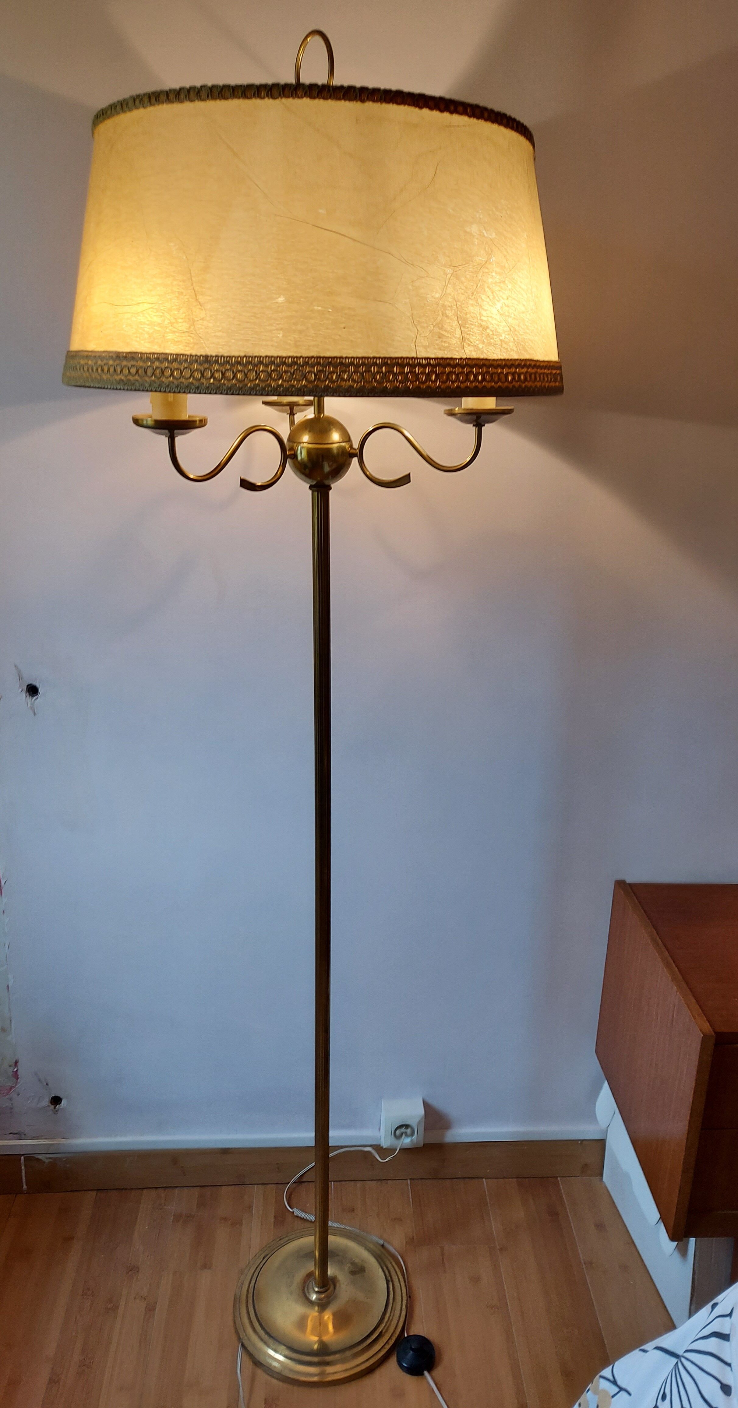 Vintage lamp lamp 3 brass lights