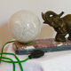 Lampe éléphant en régule opaline art déco