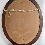 Vintage Oval Mirror Wooden Frame
