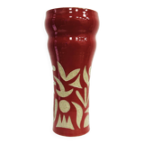 Vase Aquifère Rouge en céramique sgraffitée par le street artist Naïf
