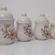 Series of 4 kitchen pots - floral motif
