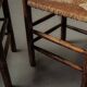 Handcrafted chairs in solid pine and woven straw – France, circa 1950