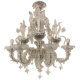 Lustre en verre transparent de style Murano